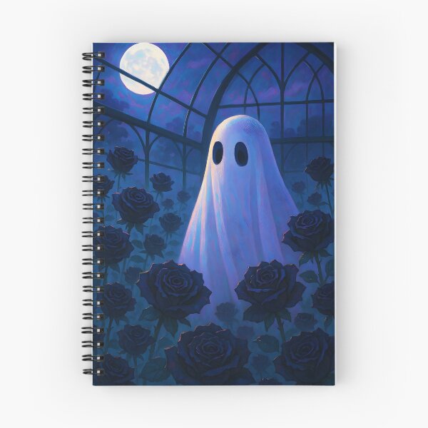 Item preview, Full Moon Greenhouse Ghost – Among Black Roses in Bloom designed and sold by EmeraldeaArt.