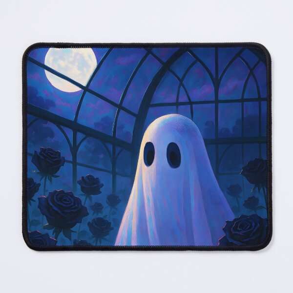 Item preview, Full Moon Greenhouse Ghost – Among Black Roses in Bloom designed and sold by EmeraldeaArt.