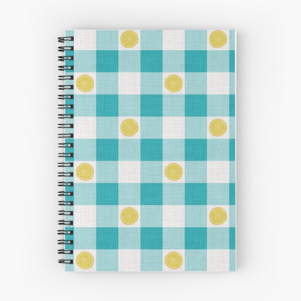 Item preview, Lemon Slices on Aqua Turquoise & White Gingham Plaid designed and sold by piptompatternco.