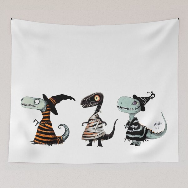 Item preview, Dinosaurs In Halloween Costumes Illustration  designed and sold by LisaTumi.art.