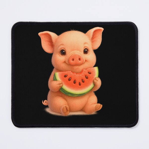 Item preview, Cute Piglet with Watermelon – Funny Animal Art designed and sold by VDekDesigns.