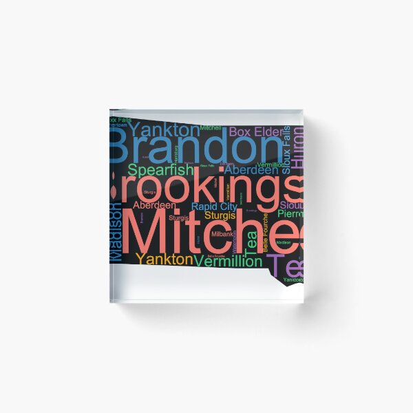 Item preview, South Dakota Word Art With Cities designed and sold by TheIconSmith.