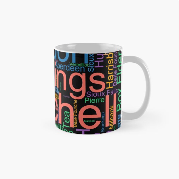 Item preview, South Dakota Word Art With Cities designed and sold by TheIconSmith.