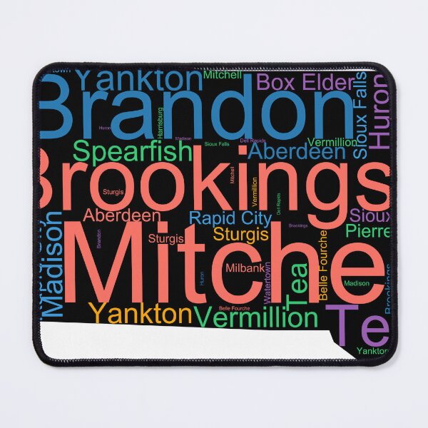 Item preview, South Dakota Word Art With Cities designed and sold by TheIconSmith.