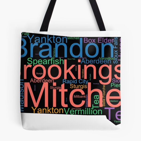 Item preview, South Dakota Word Art With Cities designed and sold by TheIconSmith.