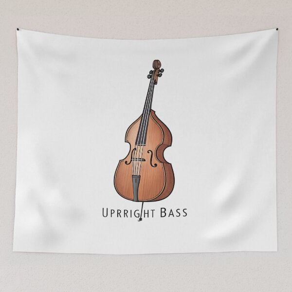 Item preview, Minimalist Upright Bass Silhouette — Simple Jazz Instrument Design designed and sold by VividOrganica.