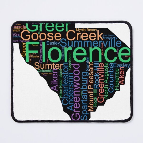 Item preview, South Carolina Word Art With Cities designed and sold by TheIconSmith.