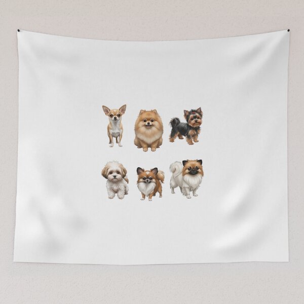 Item preview,  My Dear Friends, Merry Christmas, Chihuahua, Pomeranian (Boo), Yorkshire Terrier, Maltese Terrier, Shih Tzu, Toy Poodle, Papillon, Pekingese dog  designed and sold by chipmuckdesignn.