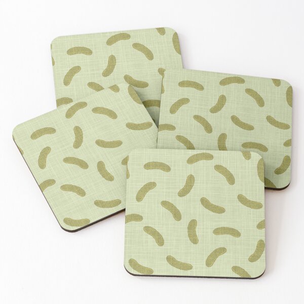 Item preview, Cute Tossed Pickles on Pale Green Linen Look Background designed and sold by piptompatternco.