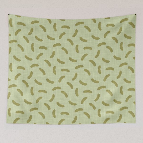 Item preview, Cute Tossed Pickles on Pale Green Linen Look Background designed and sold by piptompatternco.