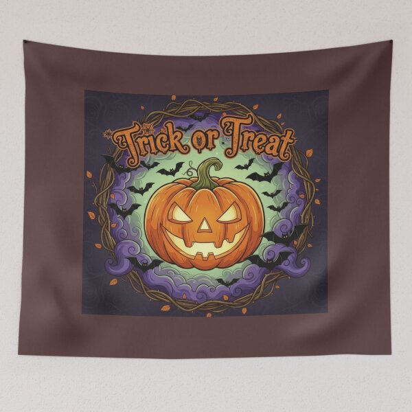 Item preview, Halloween Trick or Treat Pumpkin Square Design designed and sold by siddharth130387.