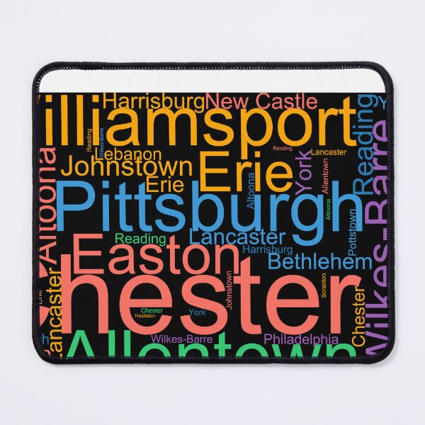 Item preview, Pennsylvania Word Art With Cities designed and sold by TheIconSmith.