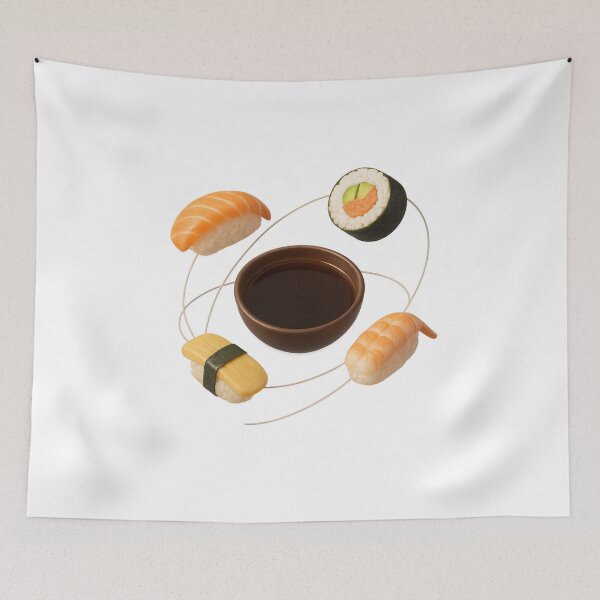 Item preview, Floating Sushi Orbiting Soy Sauce | Fun Food Art Design designed and sold by Moons Studio.