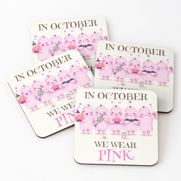 Item preview, In October We Wear Pink – Cute Nurse Ghosts designed and sold by DreamArtmaStudio.