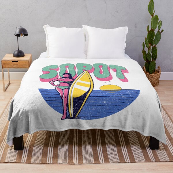 Item preview, Retro Sopot Surf Girl Sunset – Baltic Sea Illustration designed and sold by ikidyounot.