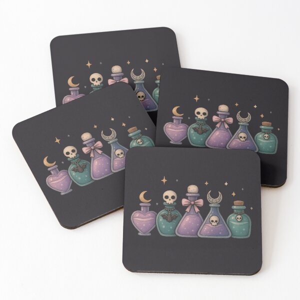 Item preview, Pastel Goth Potion Bottles – Cute Gothic Alchemy Art designed and sold by Ombrya.