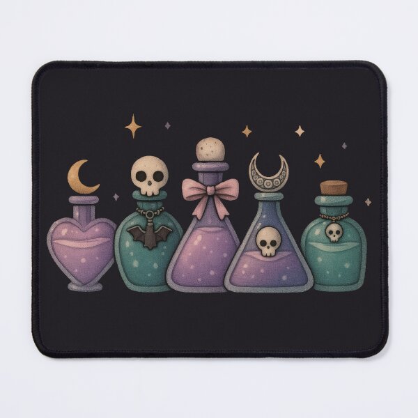 Item preview, Pastel Goth Potion Bottles – Cute Gothic Alchemy Art designed and sold by Ombrya.