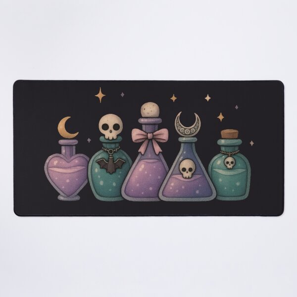 Item preview, Pastel Goth Potion Bottles – Cute Gothic Alchemy Art designed and sold by Ombrya.