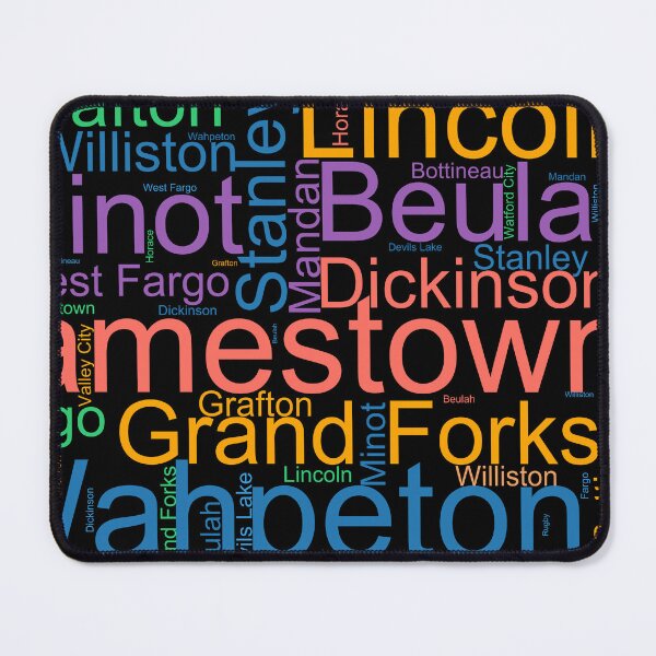 Item preview, North Dakota Word Art With Cities designed and sold by TheIconSmith.