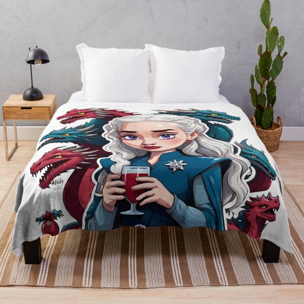 Item preview, Young Woman With Silver Hair And Dragons Cartoon designed and sold by LisaTumi.art.