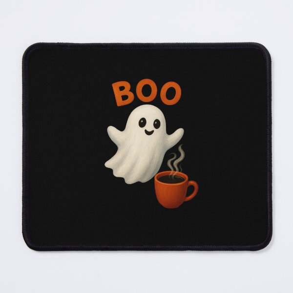 Item preview, Cute Ghost with Coffee – Cozy Spooky Autumn Vibes designed and sold by Liv Solara.