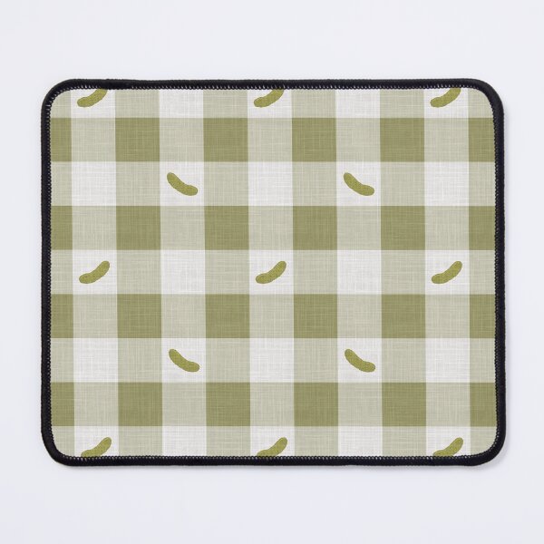 Item preview, Green Pickles on Olive Avocado Pistachio Green & White Gingham Plaid designed and sold by piptompatternco.