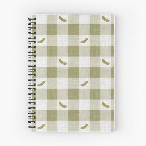 Item preview, Green Pickles on Olive Avocado Pistachio Green & White Gingham Plaid designed and sold by piptompatternco.