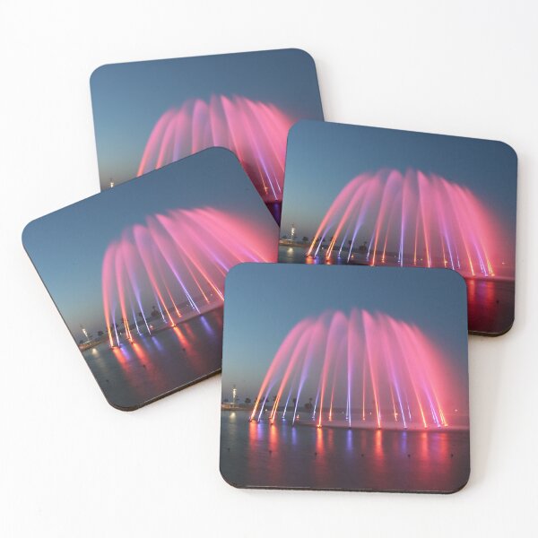 Item preview, Colorful Night Fountain Show With Illuminated Water Jets Reflections At Sunset Park designed and sold by Nmallia.