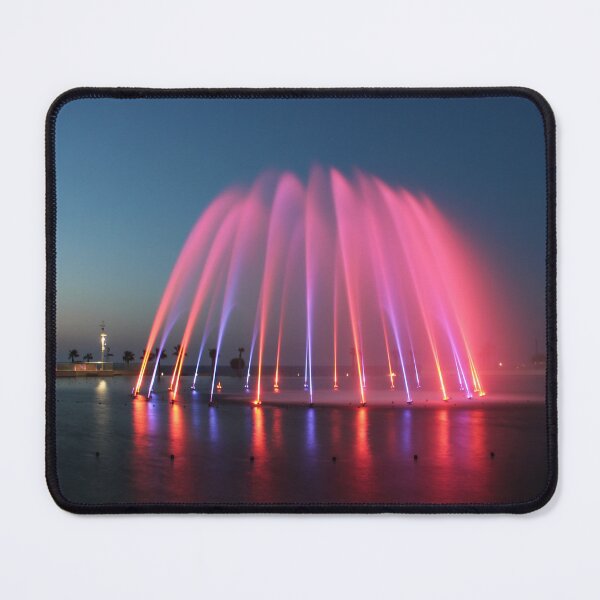 Item preview, Colorful Night Fountain Show With Illuminated Water Jets Reflections At Sunset Park designed and sold by Nmallia.