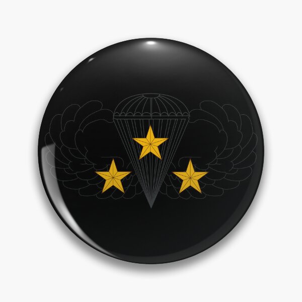 Item preview, Badge - Army - Parachutist - Basic - 3 Combat Star - Black - Metal - 1 X 300 designed and sold by Military Insignia Products.