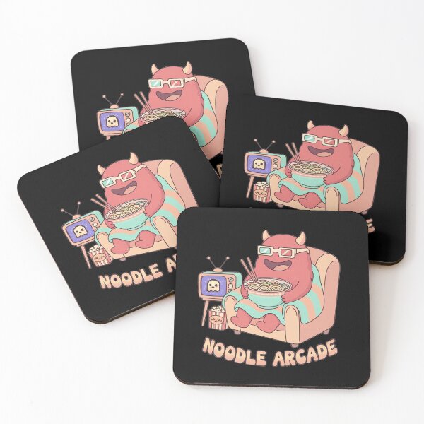 Item preview, Noodle Arcade Monster Pattern​ &​Sticker​ - Cozy Retro Gaming Seamless Food Design designed and sold by cozy corner co. .