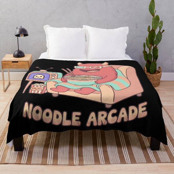 Item preview, Noodle Arcade Monster Pattern &Sticker - Cozy Retro Gaming Seamless Food Design designed and sold by cozy corner co. .