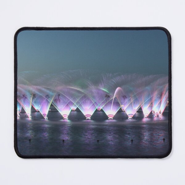Item preview, Colorful Night Fountain Light Show With Illuminated Jets And Reflections At Waterfront Park designed and sold by Nmallia.