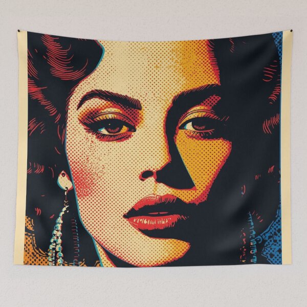 Item preview, Retro Pop Art Vrouw – Vintage Halftone Portret in Comic Stij designed and sold by snoezelstudio.