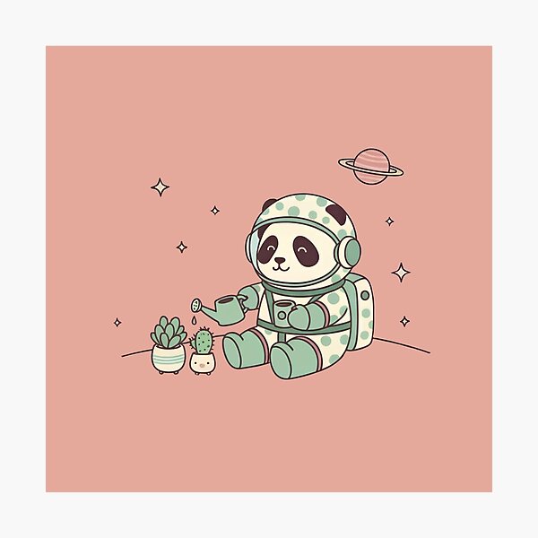 Item preview, Cozy Space Panda Gardener | Cute Pastel 90s Kawaii Astronaut designed and sold by cozy corner co. .