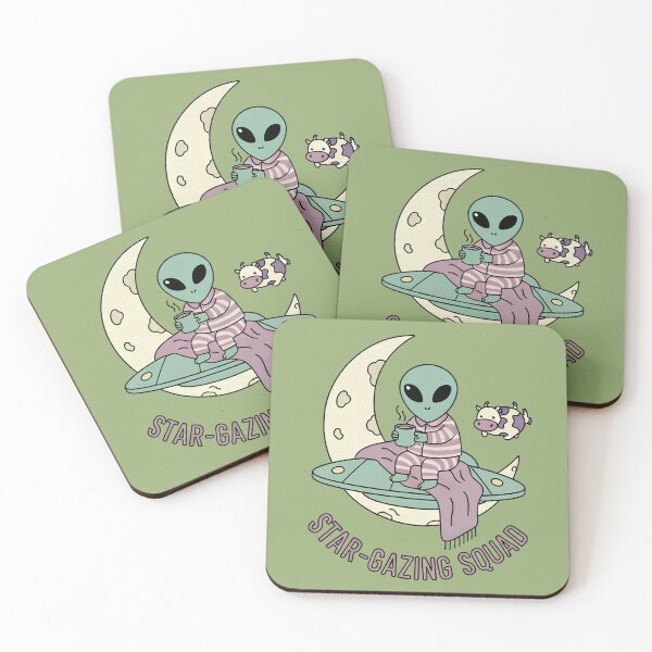 Item preview, Star-Gazing Squad Alien Pattern &​ Sticker​- Cozy Aesthetic designed and sold by cozy corner co. .