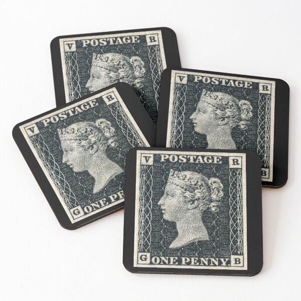 Item preview, Penny Black, the world's first postage stamp 1840, portrait of the young Queen Victoria designed and sold by Schulz Lightprint Studio.