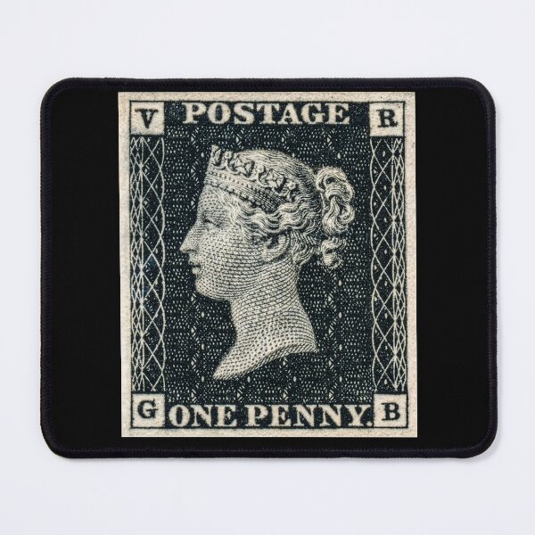 Item preview, Penny Black, the world's first postage stamp 1840, portrait of the young Queen Victoria designed and sold by Schulz Lightprint Studio.