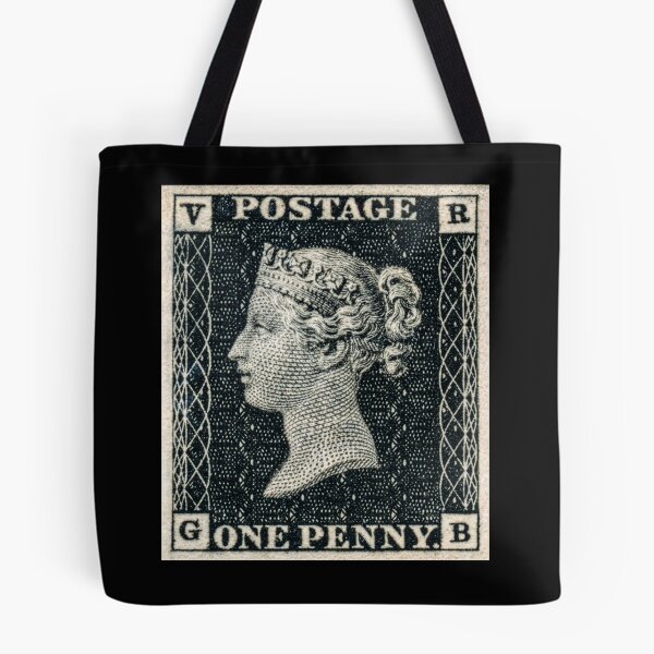 Item preview, Penny Black, the world's first postage stamp 1840, portrait of the young Queen Victoria designed and sold by Schulz Lightprint Studio.