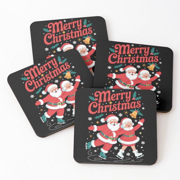 Item preview, Merry Christmas Happy Cute Mrs Claus and Mr Claus designed and sold by CookWorldLaughs.