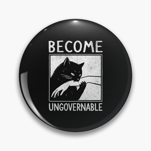 Item preview, Become Ungovernable - Black Cat Biting Hand Funny Meme designed and sold by Mason-Pride.