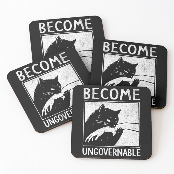 Item preview, Become Ungovernable - Black Cat Biting Hand Funny Meme designed and sold by Mason-Pride.
