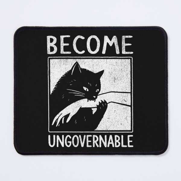 Item preview, Become Ungovernable - Black Cat Biting Hand Funny Meme designed and sold by Mason-Pride.
