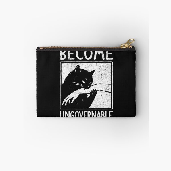 Item preview, Become Ungovernable - Black Cat Biting Hand Funny Meme designed and sold by Mason-Pride.