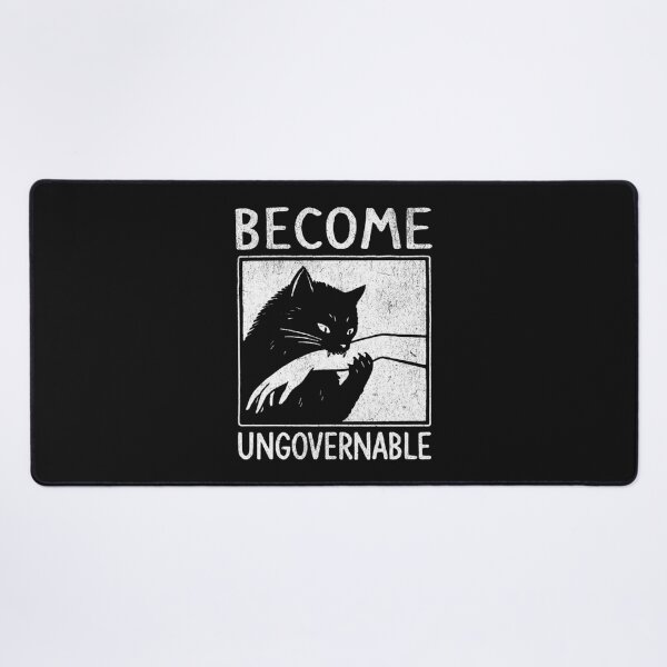 Item preview, Become Ungovernable - Black Cat Biting Hand Funny Meme designed and sold by Mason-Pride.
