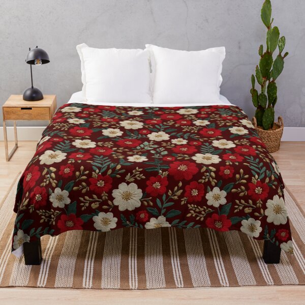 Item preview, Minimalistic Exotic Floral Embroidery For Home Accent designed and sold by RoyalStarsPatts.