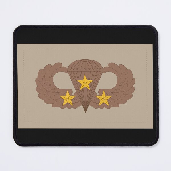 Item preview, Badge - Army - Parachutist - Basic - 3 Combat Star - Subdued - Desert X 300 designed and sold by Military Insignia Products.