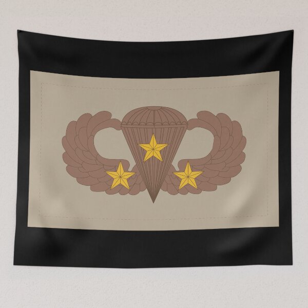 Item preview, Badge - Army - Parachutist - Basic - 3 Combat Star - Subdued - Desert X 300 designed and sold by Military Insignia Products.