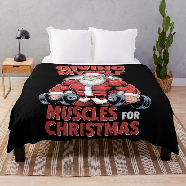 Item preview, Muscle Xmas weightlifting Santa Claus Christmas designed and sold by CookWorldLaughs.