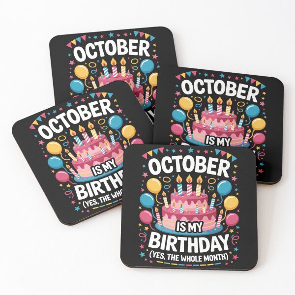 Item preview, October Is My Birthday Birthday Bday Party  designed and sold by CookWorldLaughs.